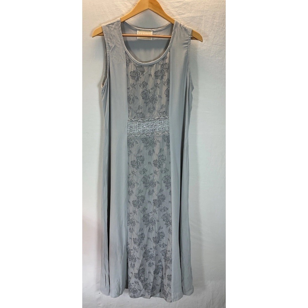 VTG Spencer Alexis Maxi tank Dress 16 Blue embellished Whimsygoth Fairy Blue